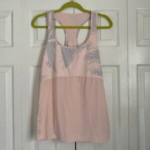 Fabletics Cashel Curve Cinch Tank Top Light pink gray palm print Plus Size XL